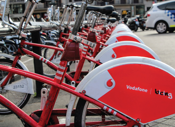 Moving around Barcelona with a bike